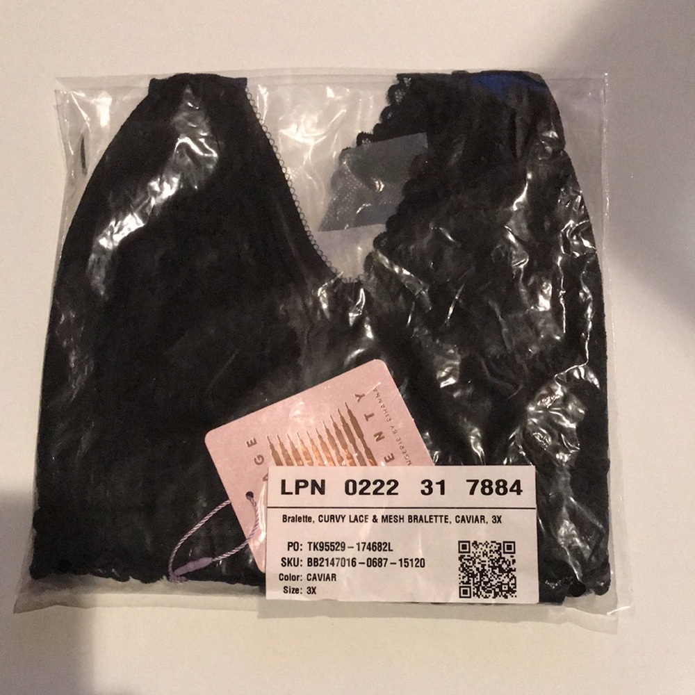 Savage X Fenty lace & mesh bralette 3x *Black*